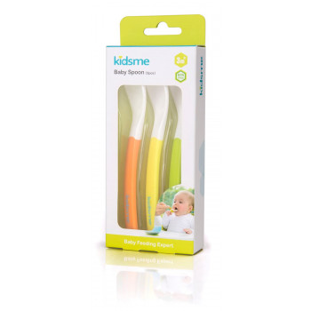 Kidsme lusikakomplekt (3 tk), oranž, kollane, roheline, alates 3 kuust