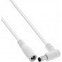InLine® alalisvoolu pikenduskaabel, nurga all pistik, 5,5 x 2,1 mm, valge, 0,2 m