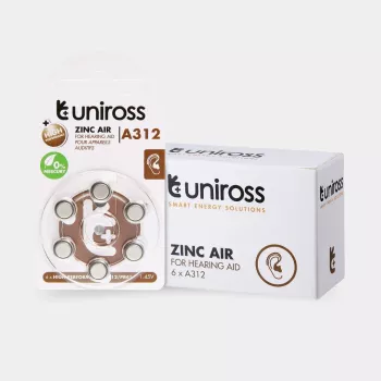Uniross A312 nööpelemendid kuuldeaparaadile 148mAh, 6 tk.