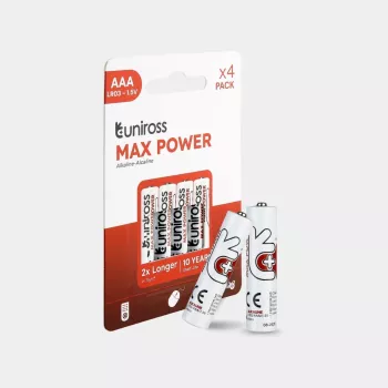 Uniross Max Power leelispatareid AAA / LR03 1300mAh, 4 tk