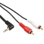Maclean MCTV-824 helikaabel 3,5 mm mini jack – 2x RCA, 1 m, must
