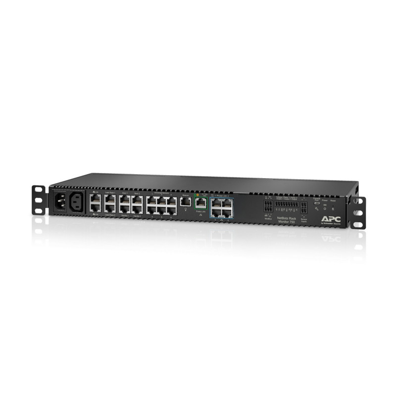 APC NetBotz Rack Monitor 750 keskkonnaseire seade 1GbE 1U rack-kinnitatav
