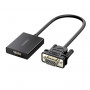 UGREEN CM513 VGA-HDMI konverter, isane emasele, 1080p Full HD, must
