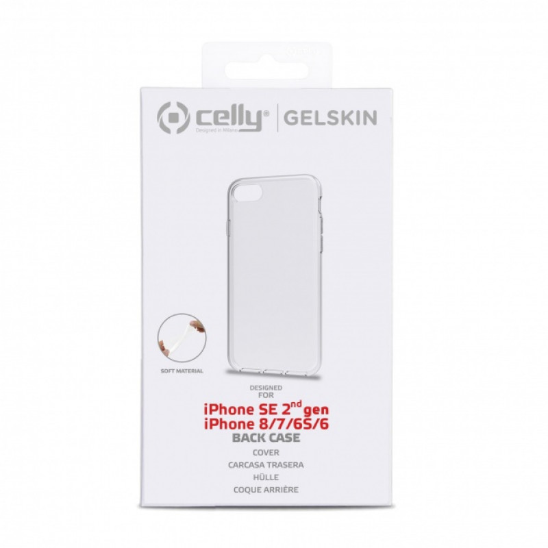 CELLY Gelskin tagakaas iPhone SE 2022 / iPhone SE 2020/8/7/6s/6, läbipaistev