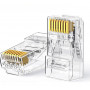 UGREEN Cat6 RJ45 modulaarpistikud (50 tk) – läbipaistvad kullatud kontaktidega