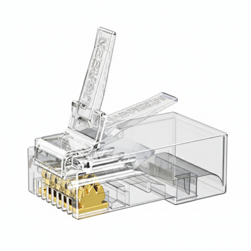 UGREEN Cat6 RJ45 modulaarpistikud (50 tk) – läbipaistvad kullatud kontaktidega