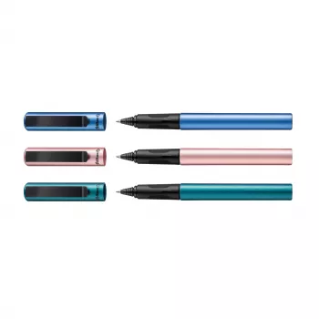 Pelikan Pina Colada rollerpliiats, 12-osaline komplekt, metallist korpus ja kork, must (605502)