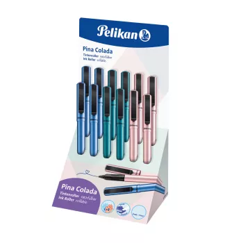 Pelikan Pina Colada rollerpliiats, 12-osaline komplekt, metallist korpus ja kork, must (605502)