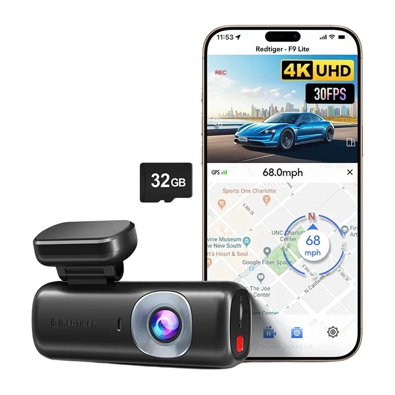 REDTIGER F9 Lite 4K autokaamera, 32GB