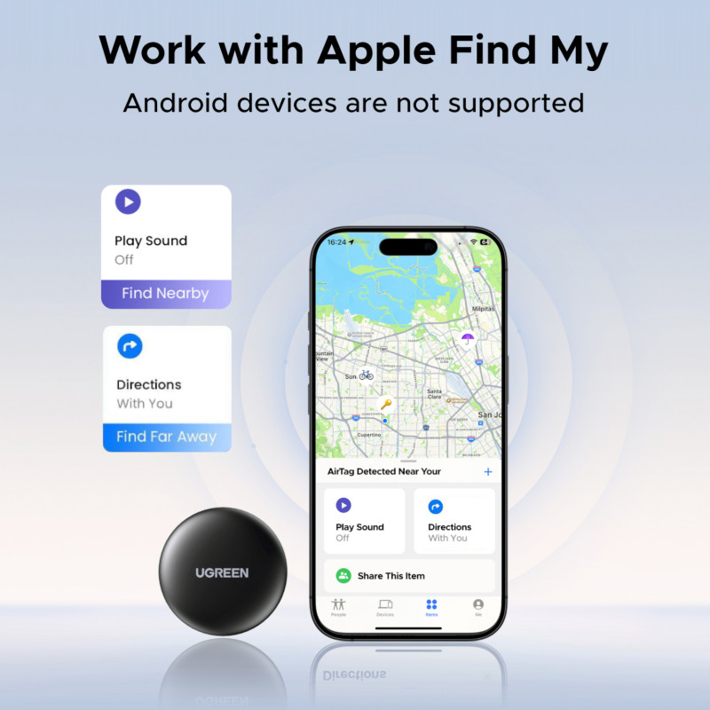 UGREEN FineTrack Mini nutikas otsija Apple seadmetele