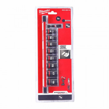 Milwaukee löökpadrunite komplekt 3/8 inch, 9 tk
