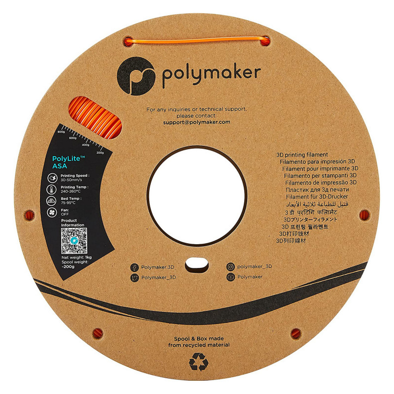 Polmask ASA 1.75mm oranž 1kg 3D-printeri hõõgniit
