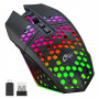 GameBox mänguhiir RGB 2.4GHz traadita õõnes korpus + USB laadimine 1600 DPI must