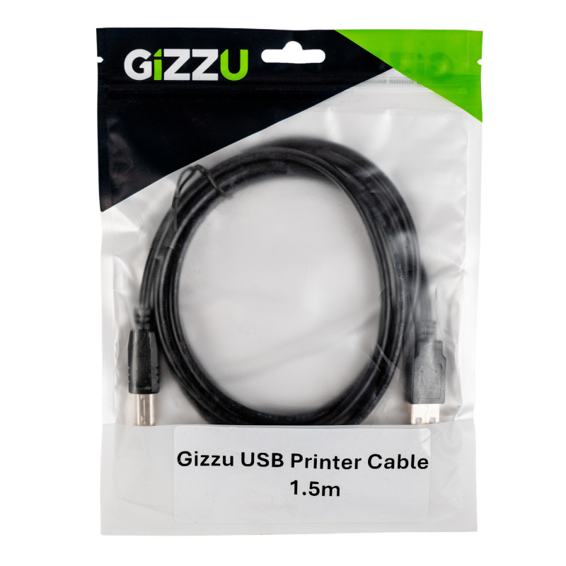 Gizzu USB 2.0 printeri kaabel USB-A - USB-B, 1,5 m, must (GCPU2AB15)