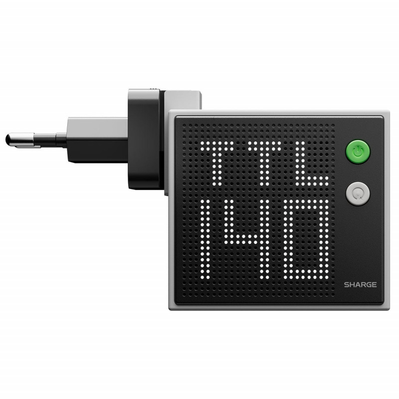 SHARGE Pixel 140 GaN laadija, 140W, 3x USB-C, punktmaatrikskuvar - hall