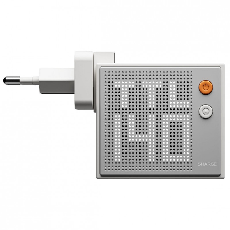 SHARGE Pixel 140 GaN laadija, 140W, 3x USB-C, punktmaatrikskuvar - valge