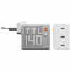 SHARGE Pixel 140 GaN laadija, 140W, 3x USB-C, punktmaatrikskuvar - valge