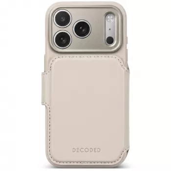 Decoded Leather Detachable Wallet nahkümbris iPhone 18 Pro / 17 Pro jaoks, MagSafe, Taupe
