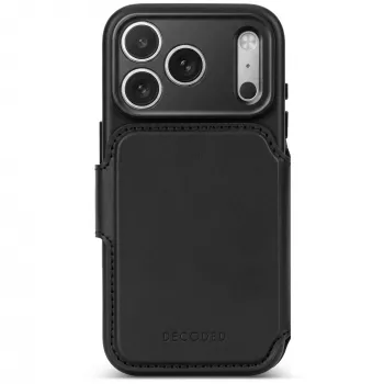 Decoded Leather Detachable Wallet nahkümbris iPhone 18 Pro / 17 Pro jaoks, MagSafe, must