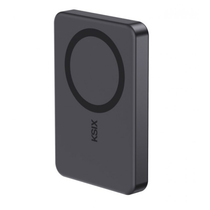 Ksix Powerbank Magslim 10000 mAh magnetiline 15W USB-C PD 20W digitaalne ekraan must
