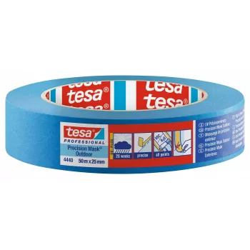 tesa Precision Crepe 4440 Outdoor UV PLUS maskeerimisteip, sile, sinine, 50 m x 25 mm
