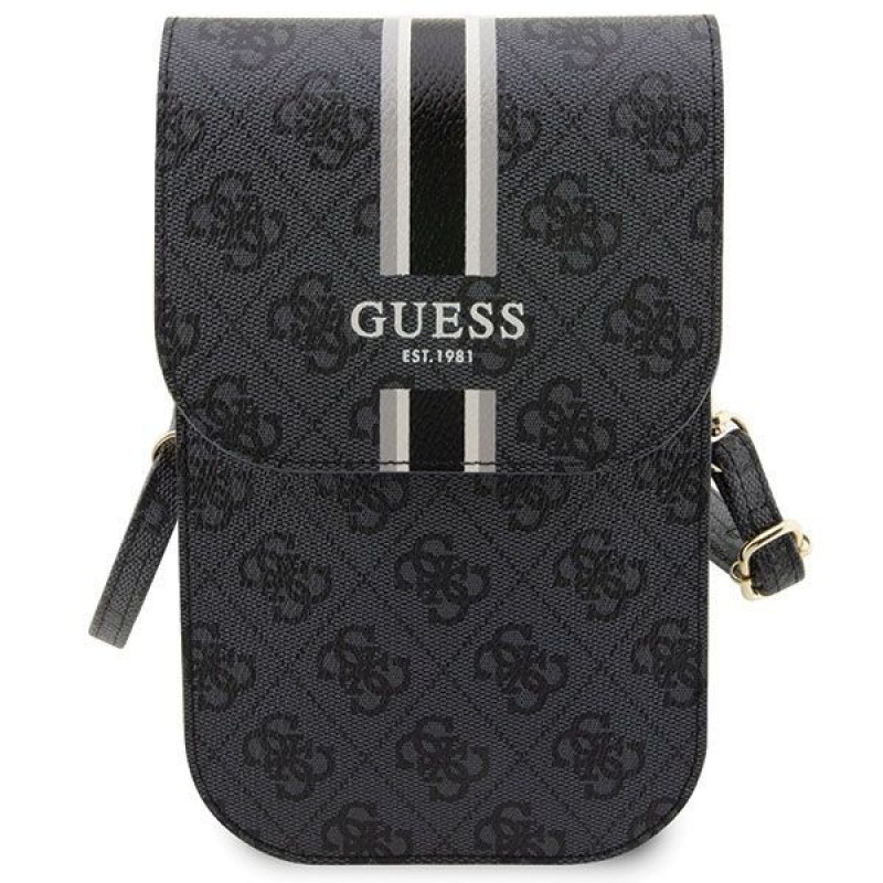 Guess 4G Stripe telefoni käekott, must