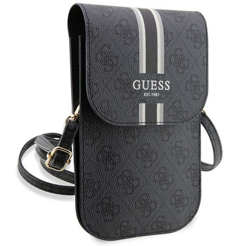 Guess 4G Stripe telefoni käekott, must