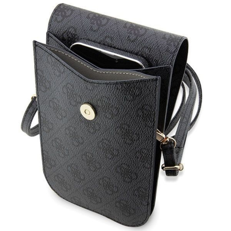 Guess 4G Stripe telefoni käekott, must