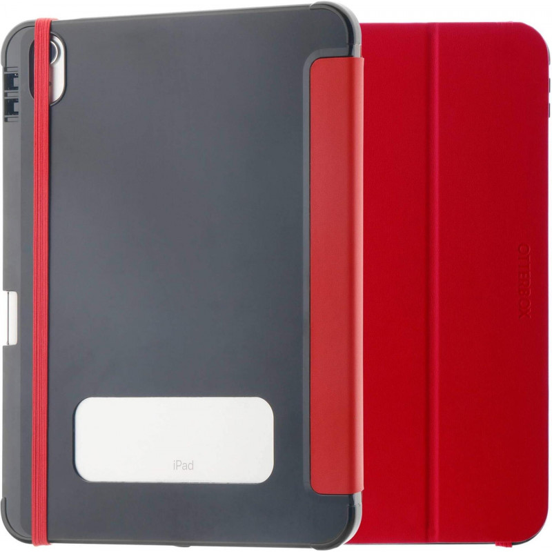 OtterBox React Series üliõhuke klapiga ümbris Apple iPad 10.9 inch (10. põlvkond) jaoks - must/punane