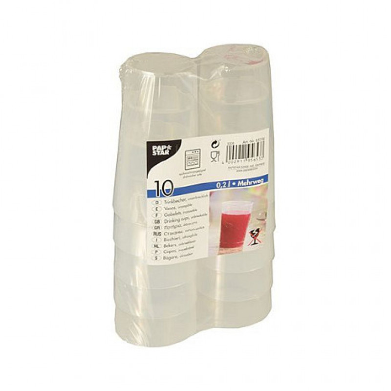 PAPSTAR korduvkasutatav joogitops 6,5 cm 0,2 l läbipaistev