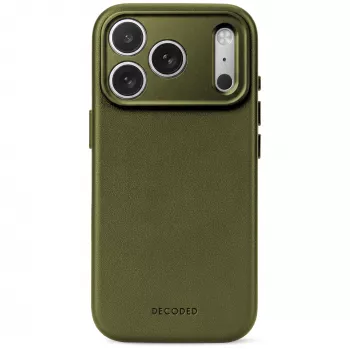 Decoded Leather Backcover – nahast ümbris iPhone 18 Pro / 17 Pro jaoks, ühilduv MagSafe'iga (samblaroheline)