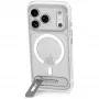 Decoded AntiMicrobial Hybrid Stand Backcover - kaitseümbris koos alusega iPhone 18 Pro Max / 17 Pro Max jaoks, ühilduv MagSafe'iga (frosted white)