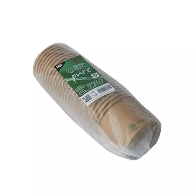 PAPSTAR pure supitops, ümmargune, 350 ml, pruun, pleegitamata neitsipuidust kartong orgaanilise kattega
