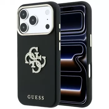 Guess Smooth & Big Strass Logo ümbris iPhone 18 Pro Max / 17 Pro Max jaoks, must