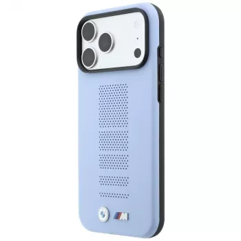 BMW M Blue Perfo Metal Logo MagSafe ümbris iPhone 18 Pro / 17 Pro jaoks, sinine