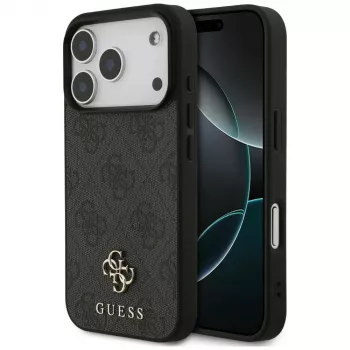 Guess 4G Small Classic Logo MagSafe ümbris iPhone 18 Pro / 17 Pro jaoks, must