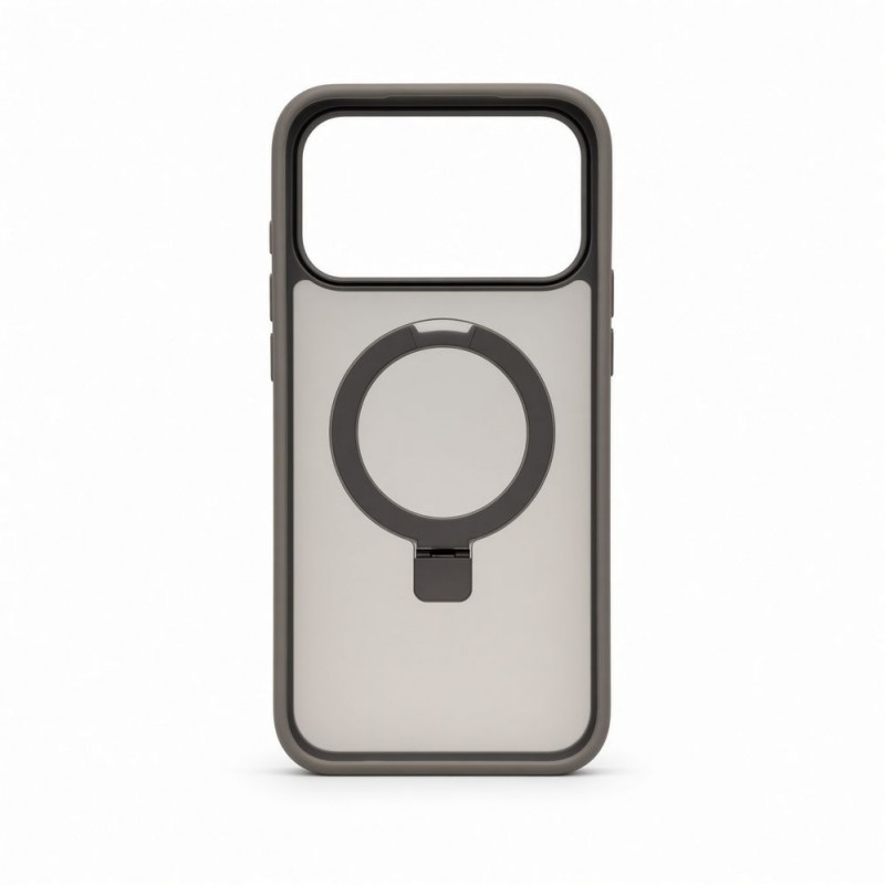 Evelatus Shield kaitseümbris MagSafe'i ja alusega Apple iPhone 18 Pro Maxile, mati rõngas, suitsuhall