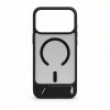 Evelatus kummikattega MagSafe ümbris koos alusega Apple iPhone 18 Pro Max jaoks, must