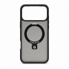 Evelatus Shield kaitsekott MagSafe'i ja alusega Apple iPhone 18 Pro jaoks, mati rõngas, must