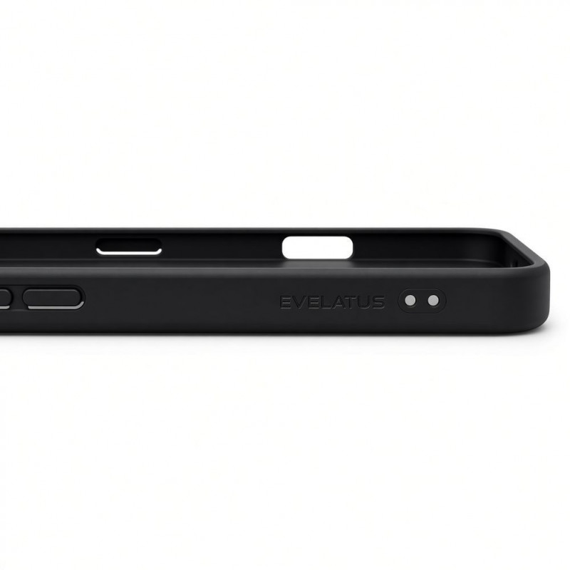 Evelatus Shield kaitsekott MagSafe'i ja alusega Apple iPhone 18 Pro jaoks, mati rõngas, must