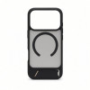 Evelatus kummikattega MagSafe ümbris koos alusega Apple iPhone 18 Pro jaoks, must