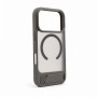 Evelatus kummikattega MagSafe ümbris koos alusega Apple iPhone 18 Pro jaoks, suitsuhall