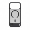 Evelatus kummikattega MagSafe ümbris koos alusega Apple iPhone 18 Pro Max jaoks, suitsuhall