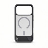 Evelatus kummikattega MagSafe ümbris koos alusega Apple iPhone 18 Pro Max jaoks, suitsuhall