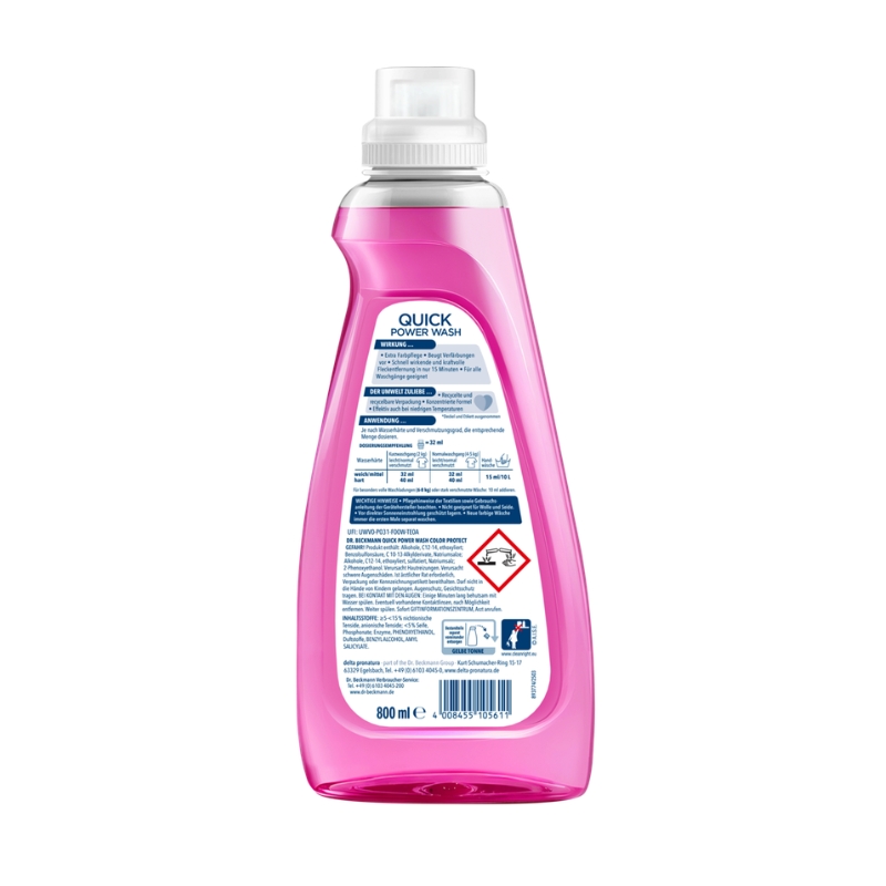 Dr.Beckmann Quick Power Wash Color Protect vedel pesuvahend, 800 ml
