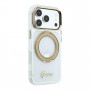 Guess HC MagSafe IML Ring Stand 360 Script Metal Logo ümbris Apple iPhone 18 Pro jaoks, läbipaistev