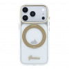 Guess HC MagSafe IML Ring Stand 360 Script Metal Logo ümbris Apple iPhone 18 Pro jaoks, läbipaistev