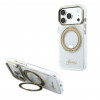 Guess HC MagSafe IML Ring Stand 360 Script Metal Logo ümbris Apple iPhone 18 Pro jaoks, läbipaistev