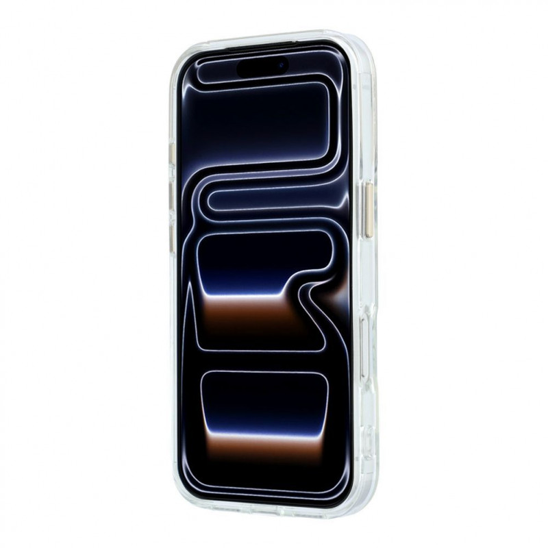 Guess HC MagSafe IML Ring Stand 360 Script Metal Logo ümbris Apple iPhone 18 Pro jaoks, läbipaistev