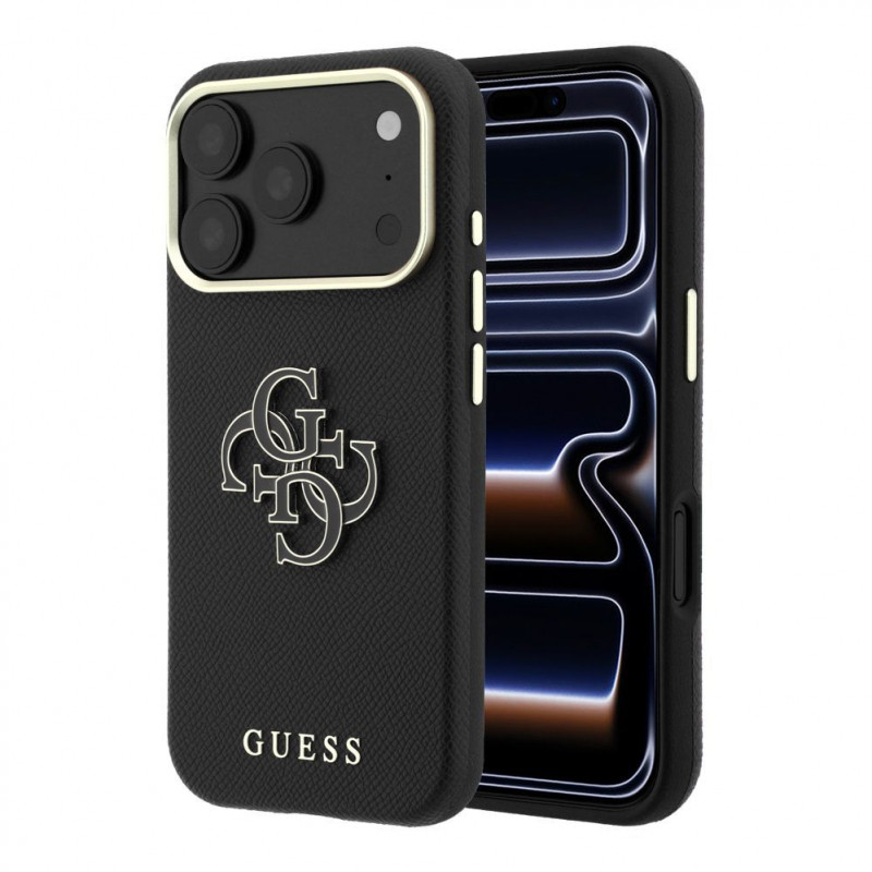 Guess SW graanitud PU ja suure vaigust logoga ümbris Apple iPhone 18 Pro jaoks, must